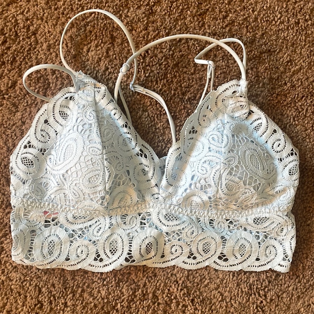 Light blue bralette, brand is Pink, never worn